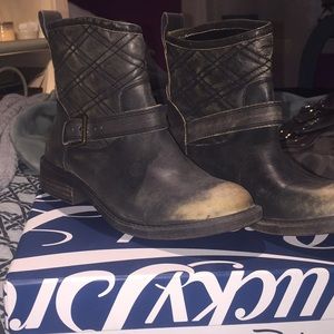 Lucky Brand Leather Moto Boots